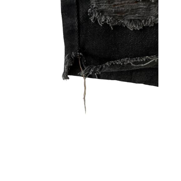 Old Navy Black High-Rise Slouchy Straight Distressed Cut-Off Jean Shorts Size 10 - Picture 5 of 8